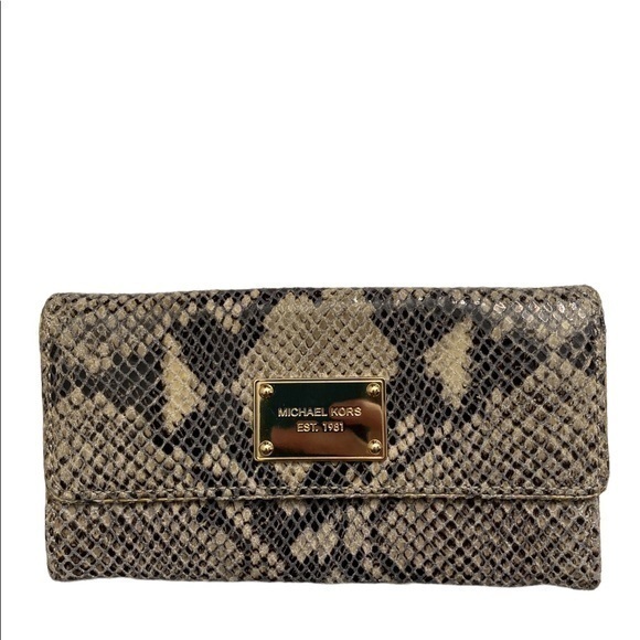 Michael kors snakeskin embossed wallet - Picture 1 of 13